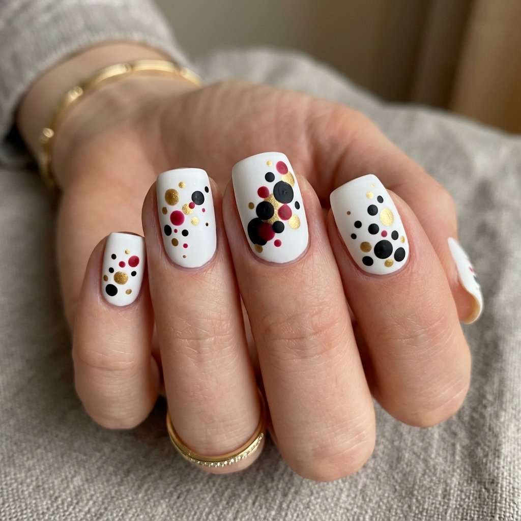 30 Nails Polka Dots Ideas: Creative Designs to Inspire Your Next Manicure 30 Abstract Artistic Dot Nail Look