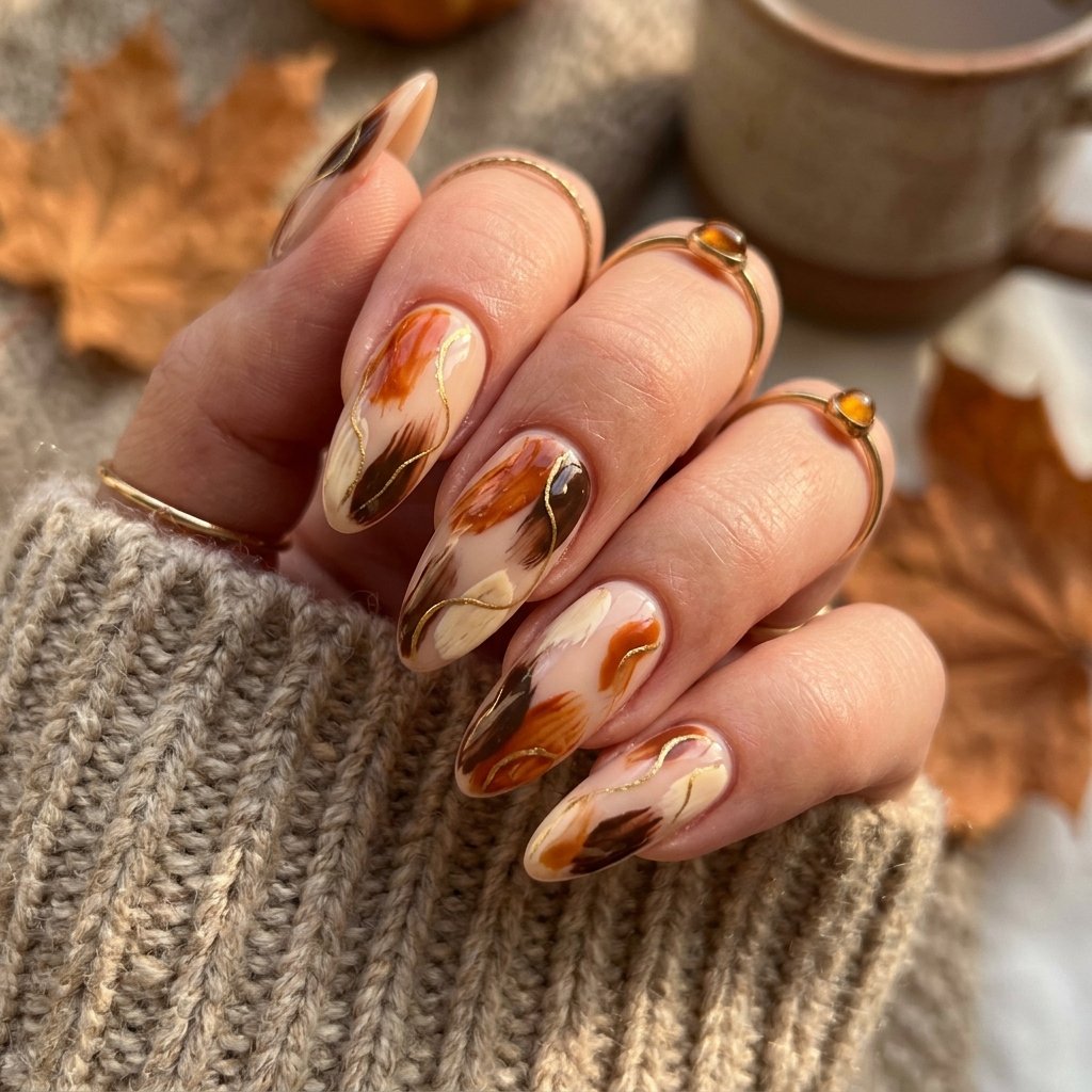 Abstract Autumn Nail Ideas