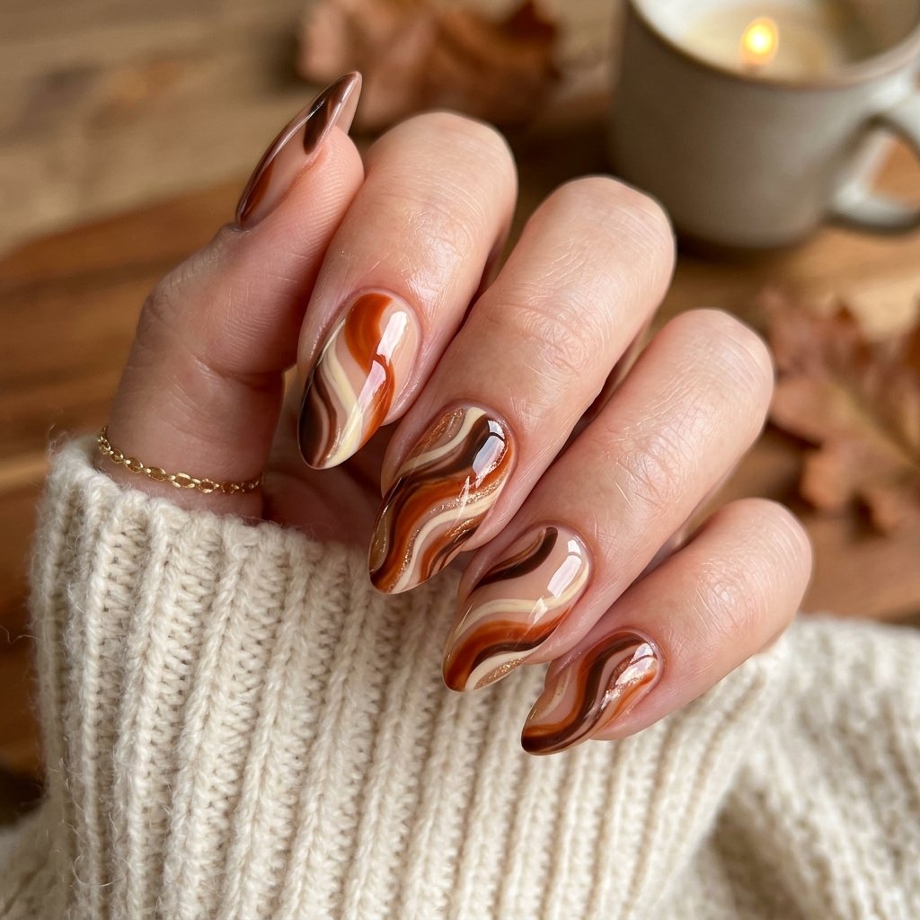 Abstract Fall Nail Designs