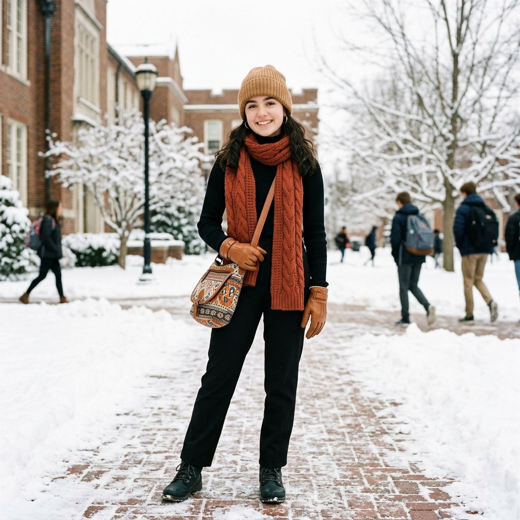 Accessory Focused outfit ideas winter school