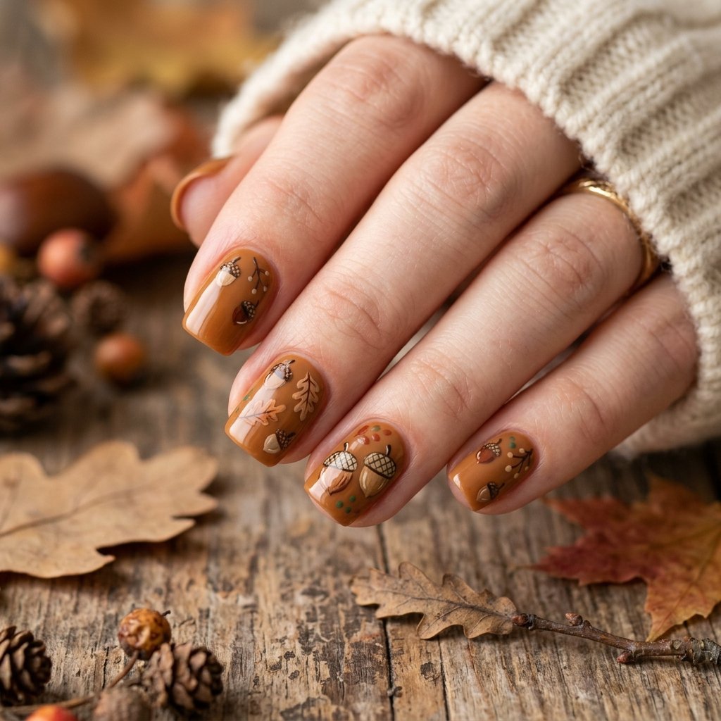 Rustic Acorn Nail Designs Ideas