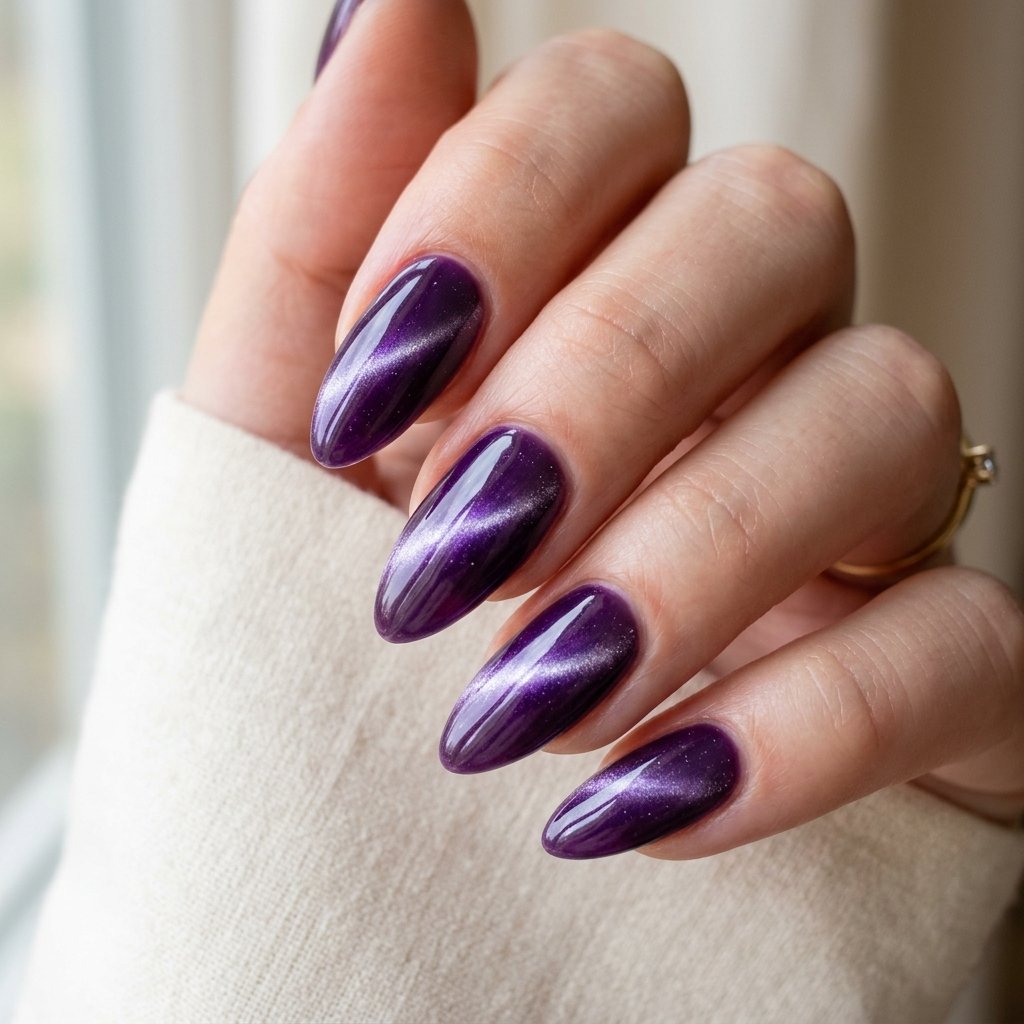 Almond nails cat eye
