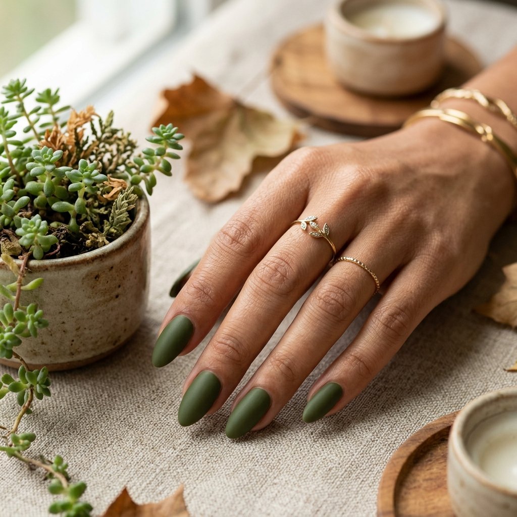Warm Caramel fall nail inspo almond