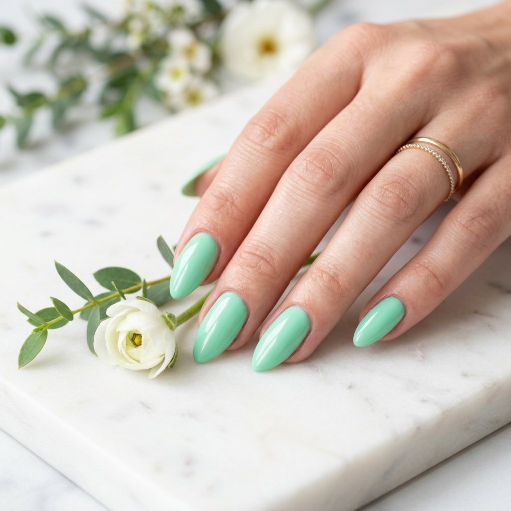 Almond Spring Nails Ideas: 30 Creative Looks to Inspire Your Next Manicure 4 Almond Spring Nails Mint Green Ideas