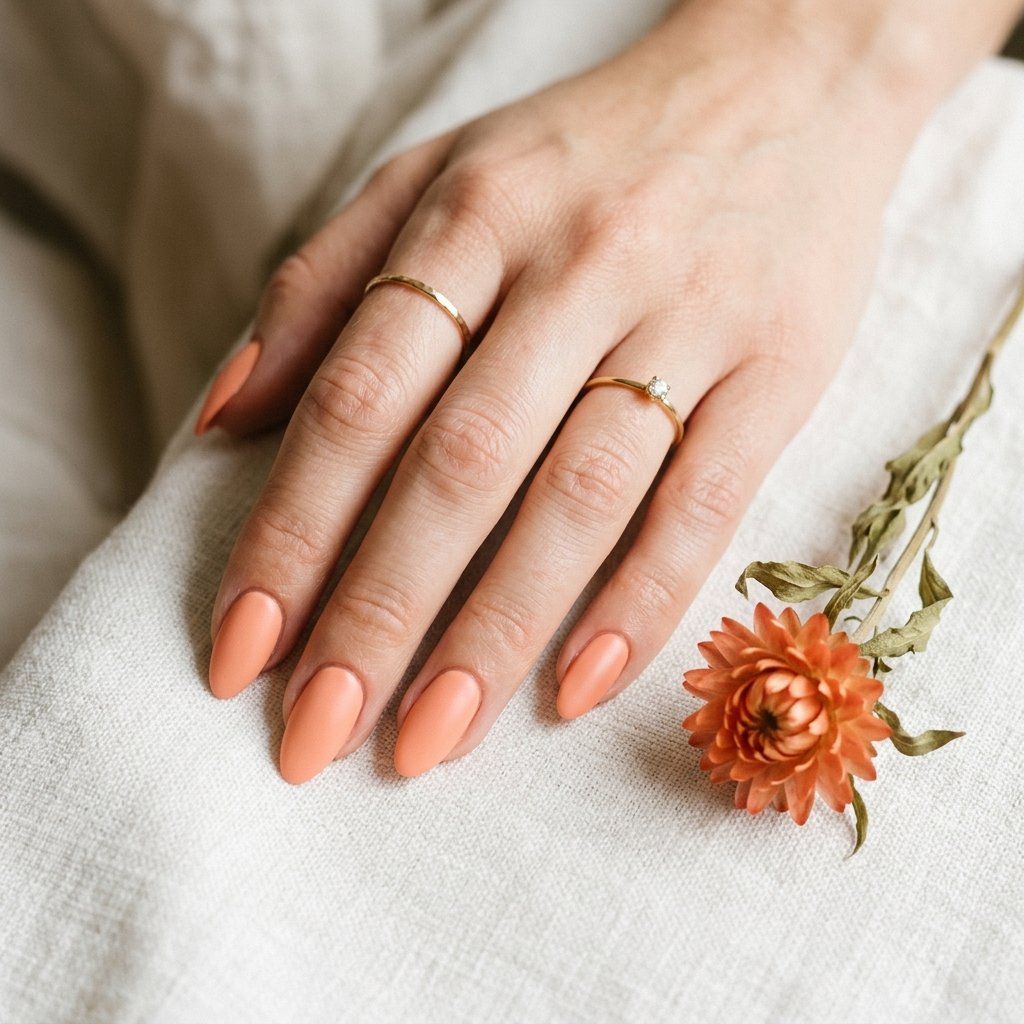Almond Spring Nails Ideas: 30 Creative Looks to Inspire Your Next Manicure 6 Almond Spring Nails Peach and Coral Ideas