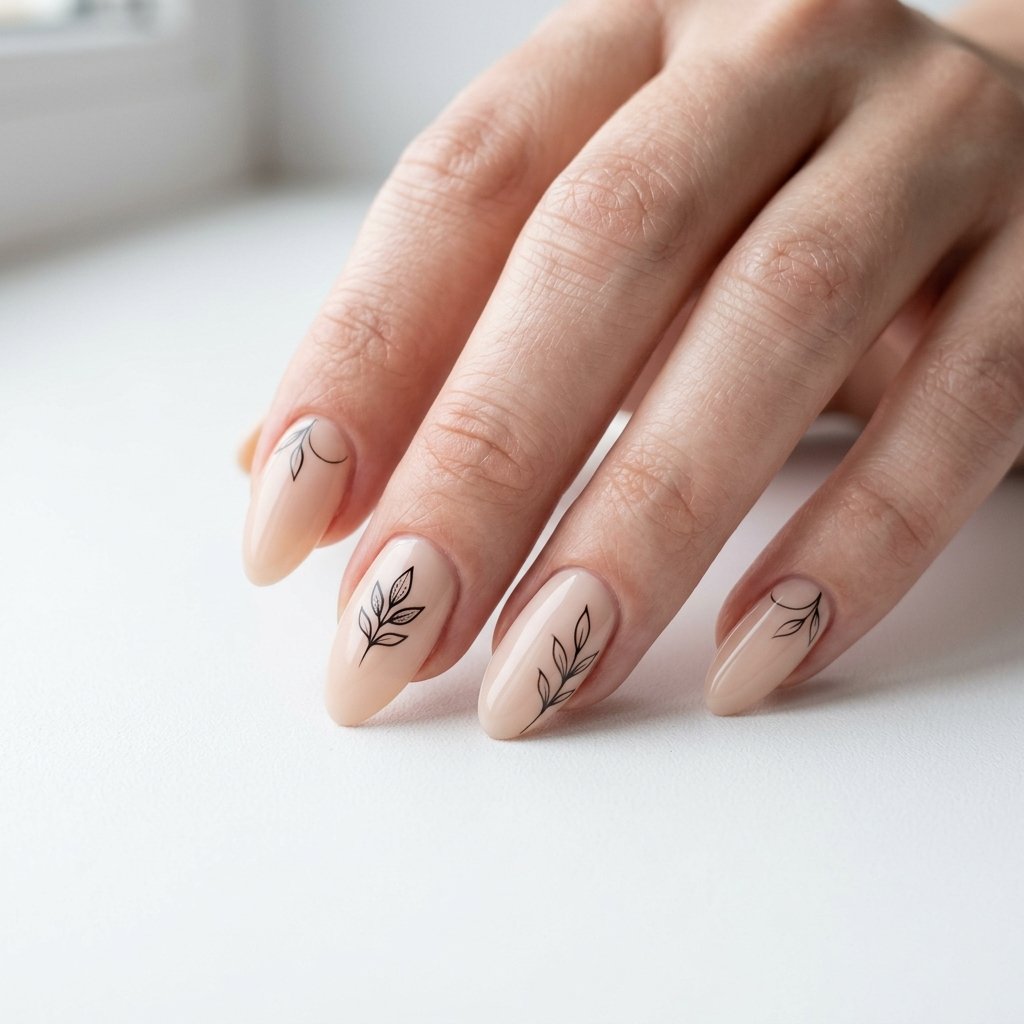 Nails Inspo Almond Minimalist Line Art Ideas