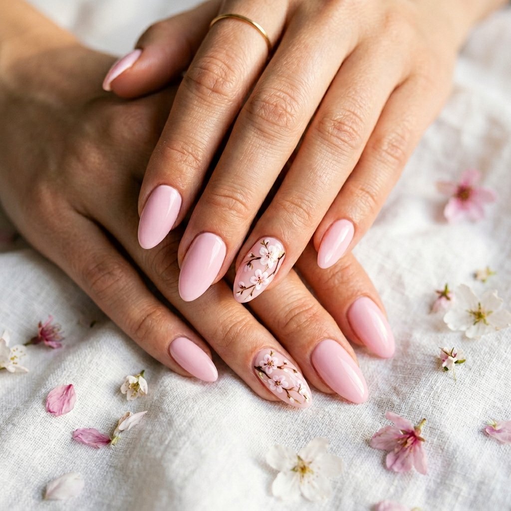 Almond Spring Nails Ideas: 30 Creative Looks to Inspire Your Next Manicure 31 Almond Spring Nails Accent Nail Ideas