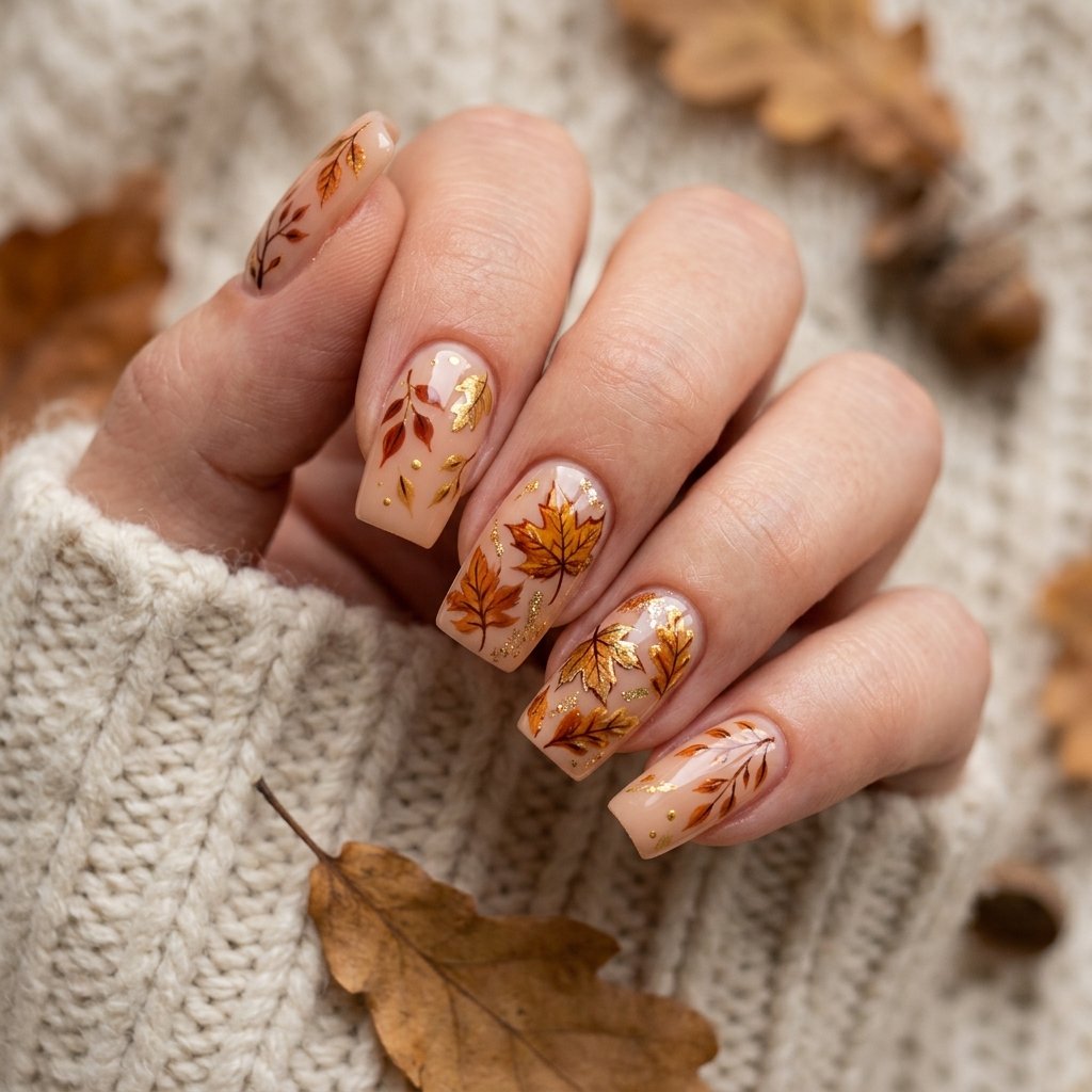 Autumn Leaves Fall Nail Designs Ideas