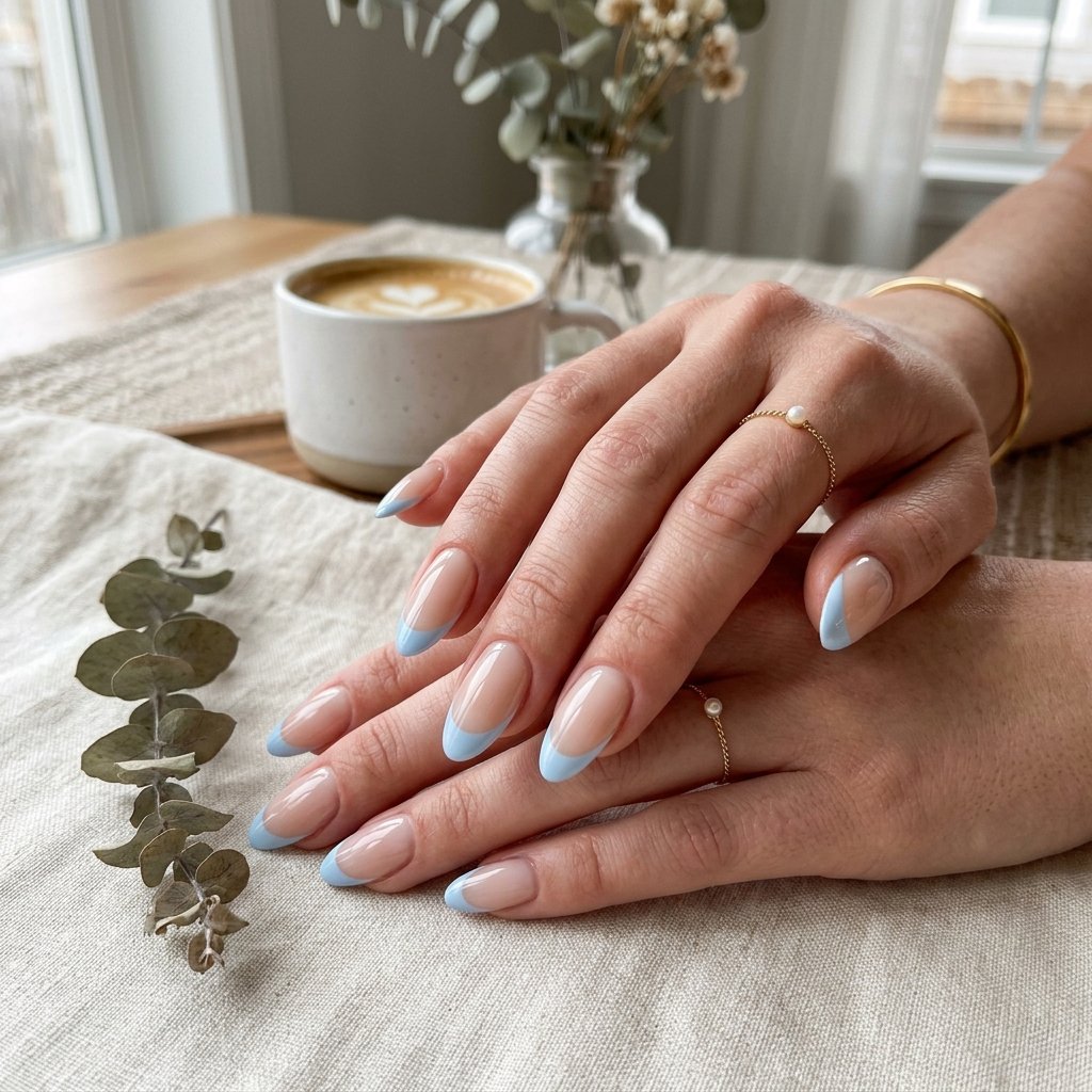 Baby Blue French Tip Idea