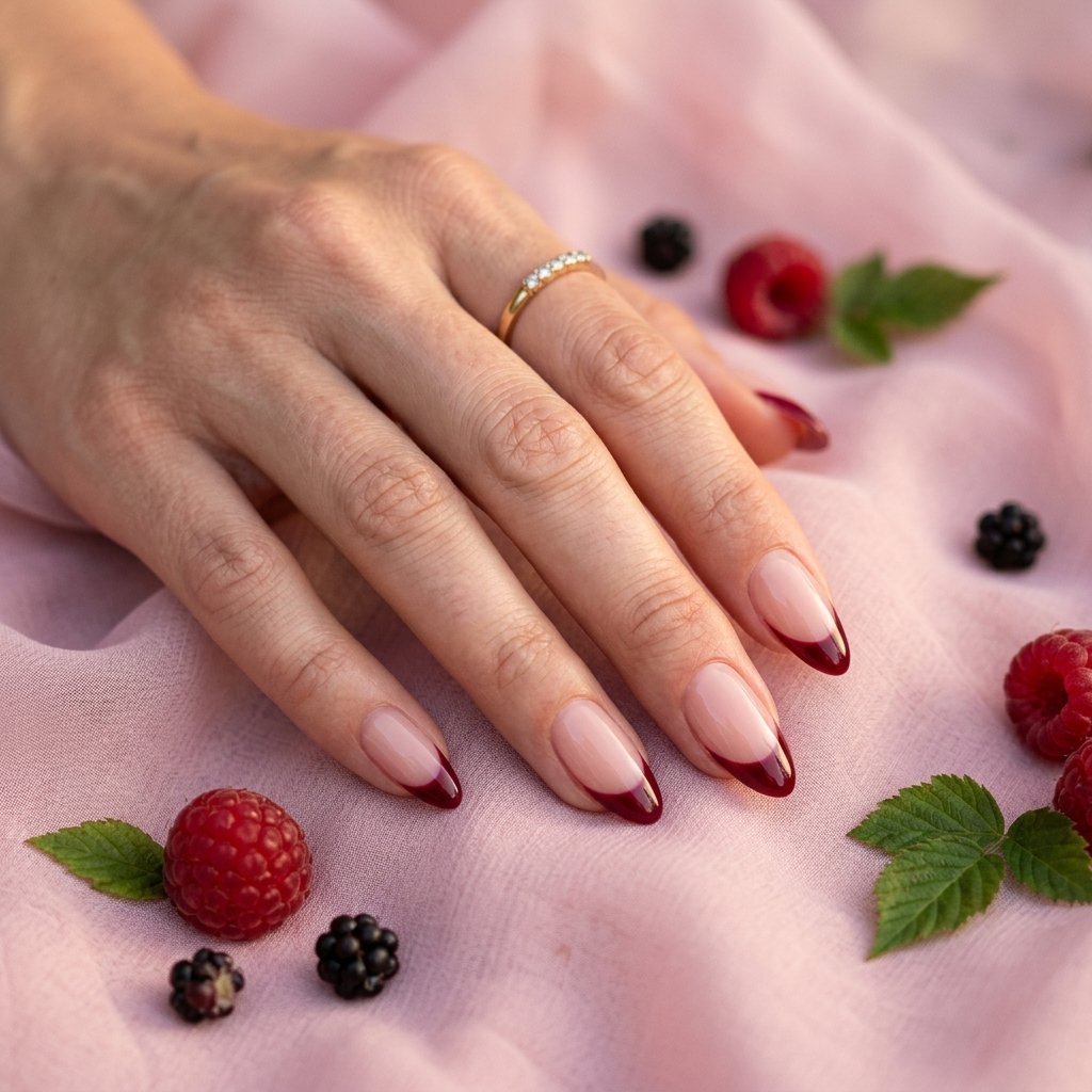 Berry Wine French Tip Fall Nail Designs Autumn Classy