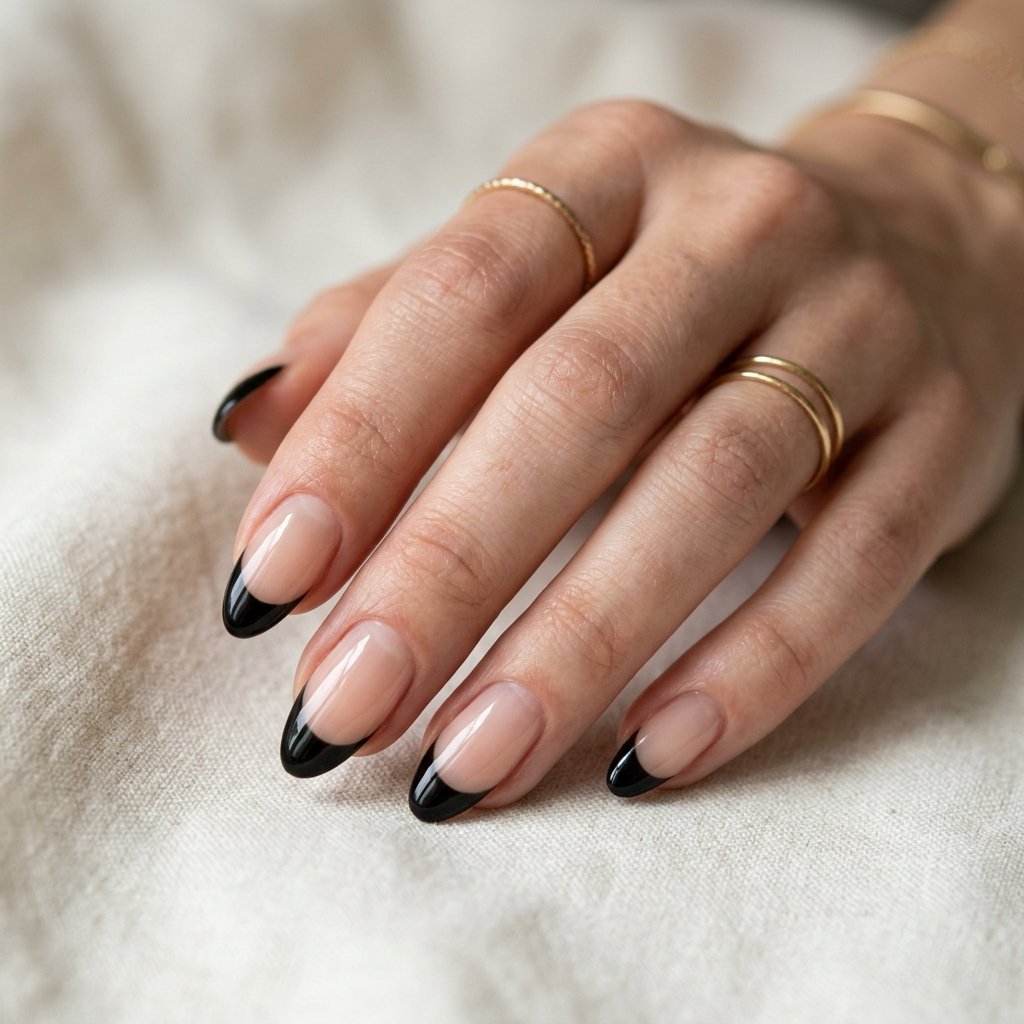 French Tip Nails Black Ideas