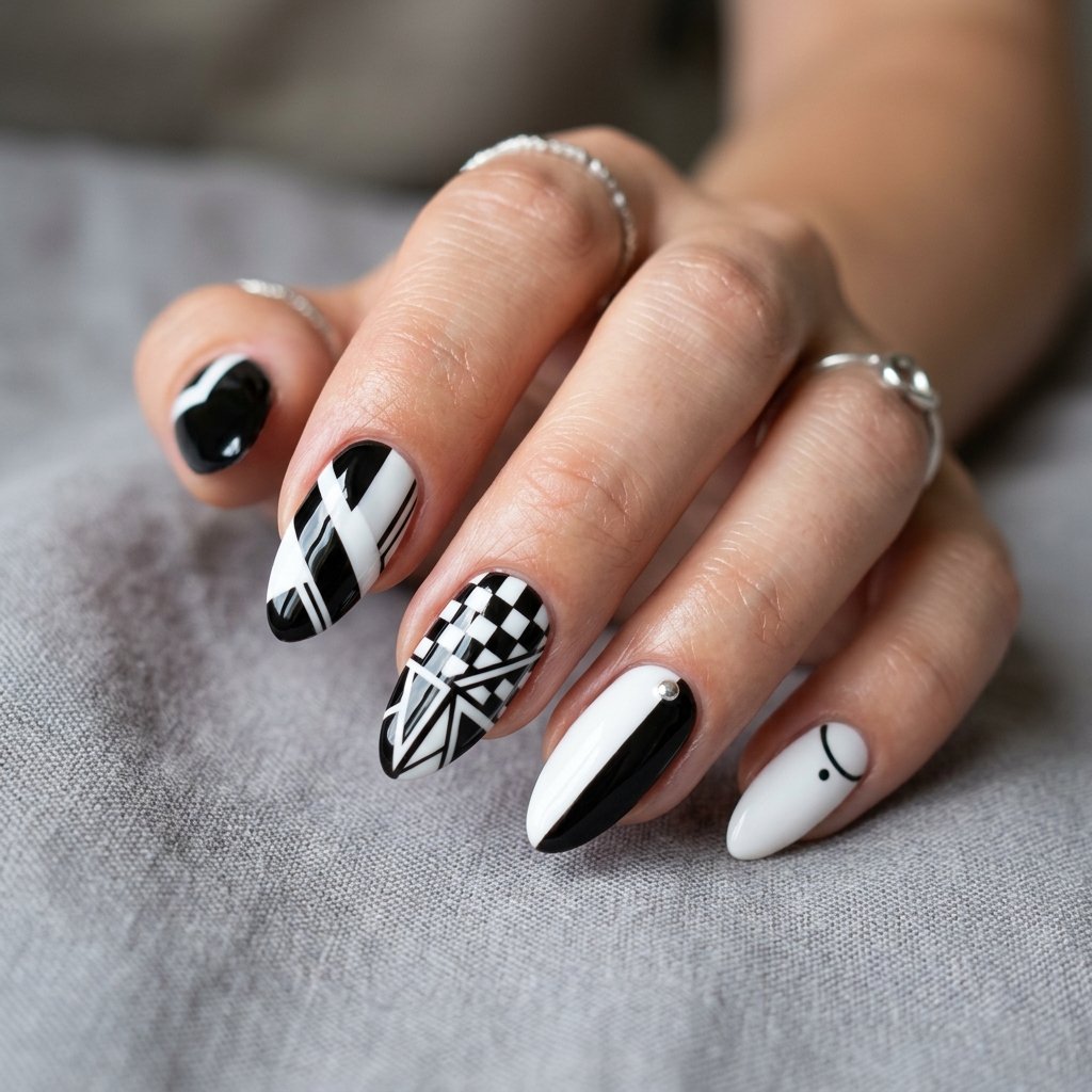 Black and White Nails Ideas