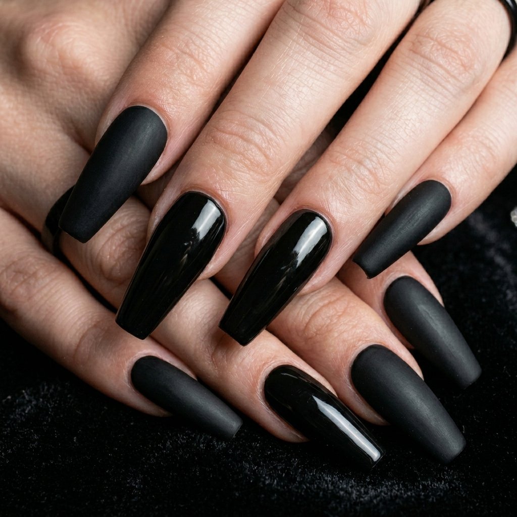 Black Coffin Nails Ideas