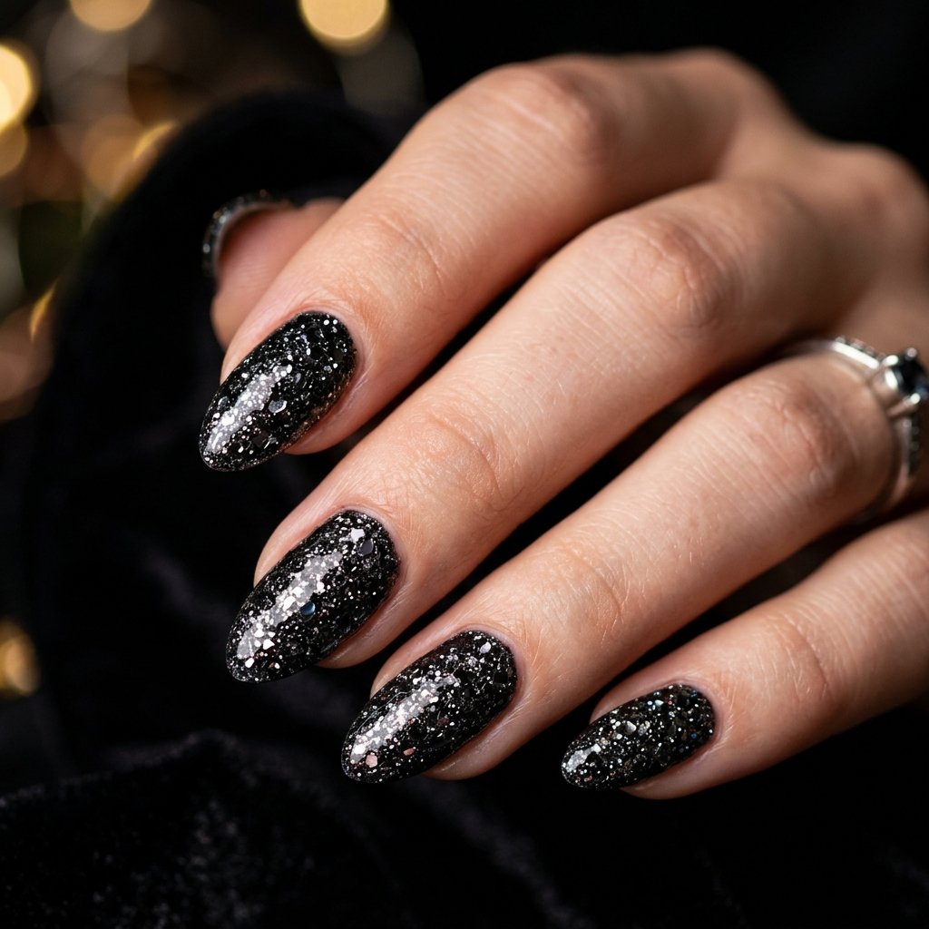 Glitter Nails Black Ideas