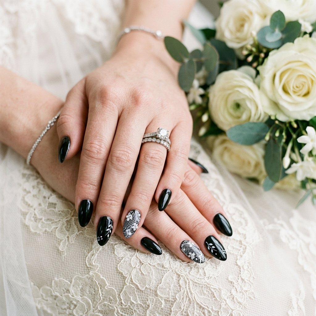 Wedding Nails Black Ideas
