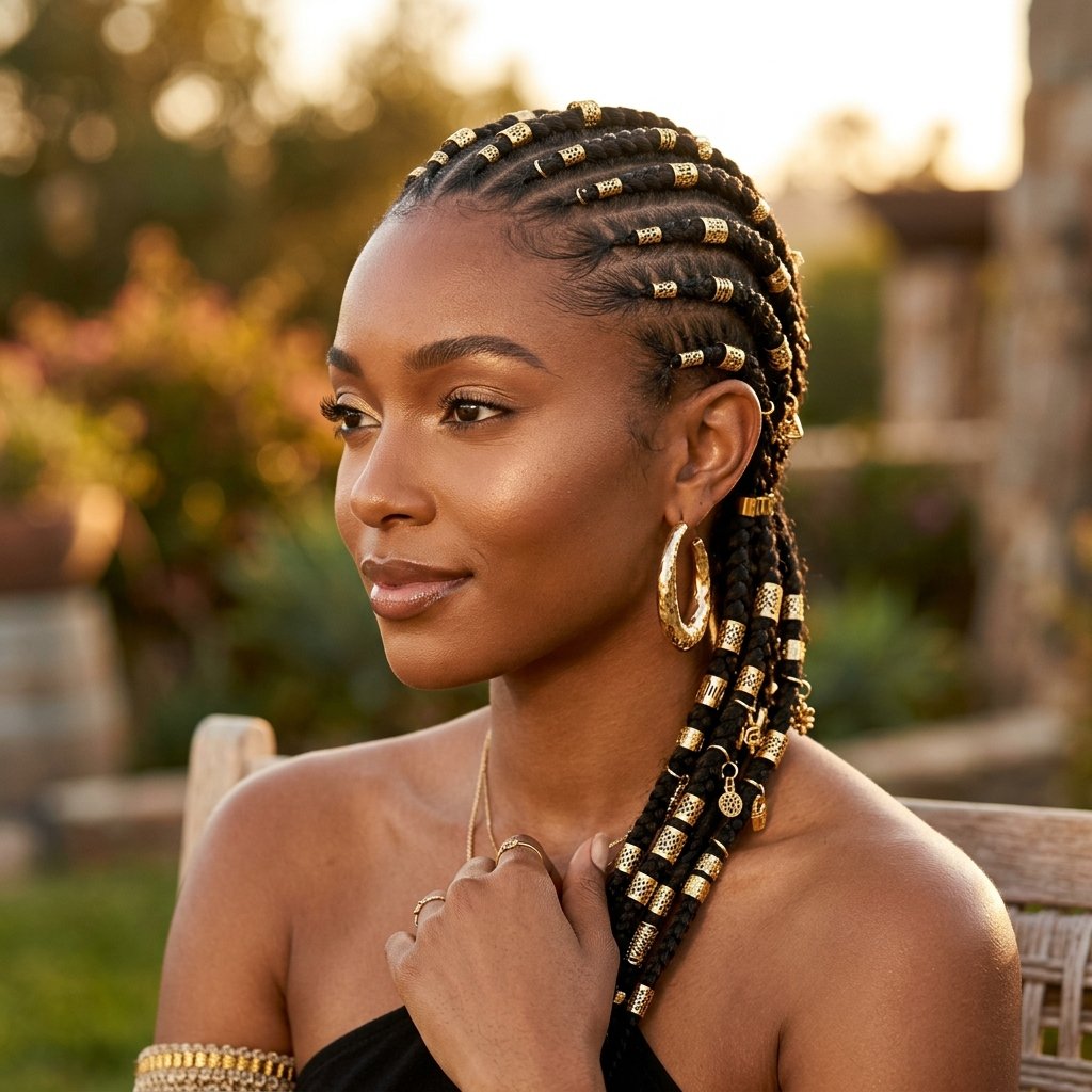 All Back Cornrows Hairstyles Ideas 30 Stunning Looks That Will Absolutely Transform Your Style 21 All Back Cornrows with Gold Cuffs Hairstyles Ideas