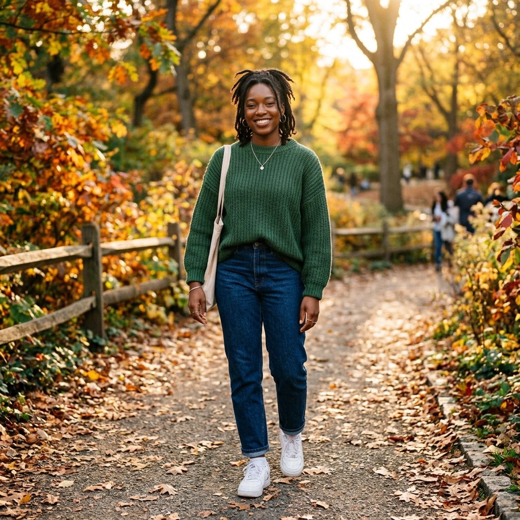Fall Outfit Black Women Casual Jeans Ideas