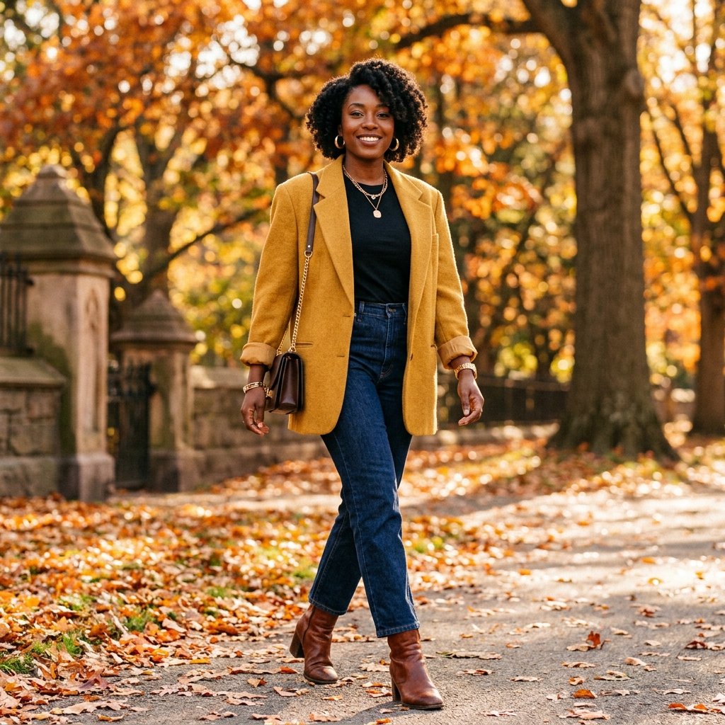 Fall Outfits Black Women Mustard Yellow Ideas