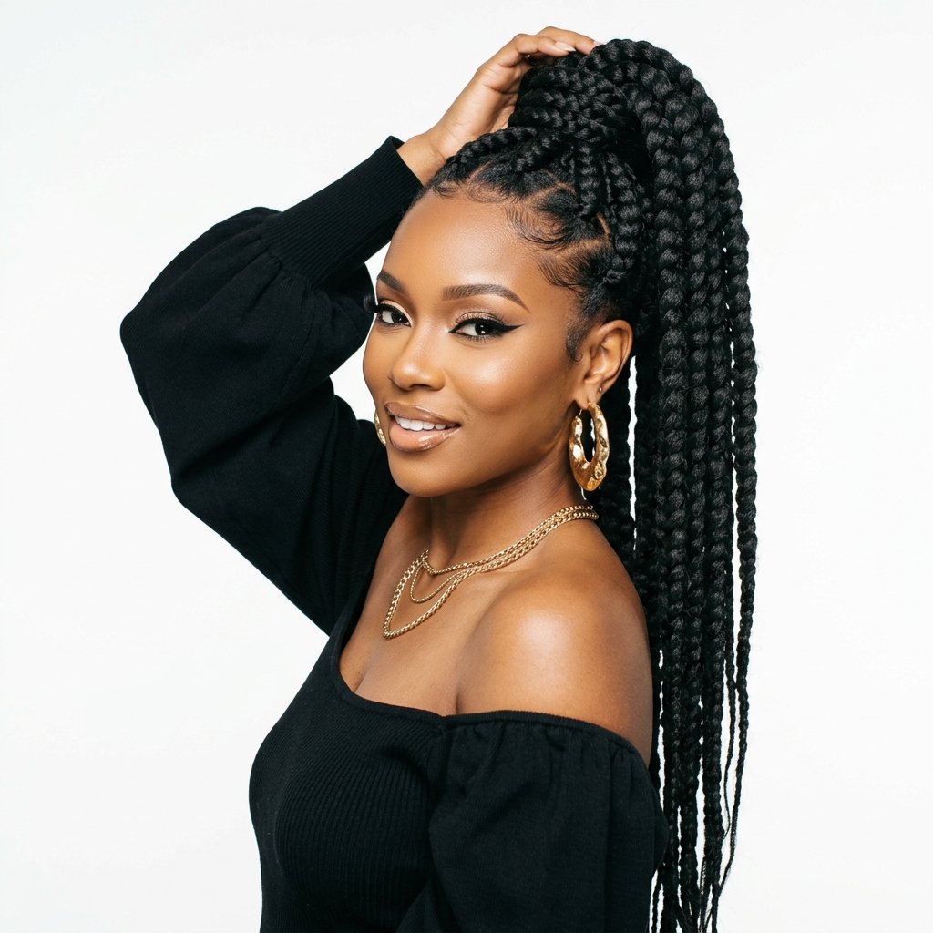 Jumbo Braids Hairstyle Ideas