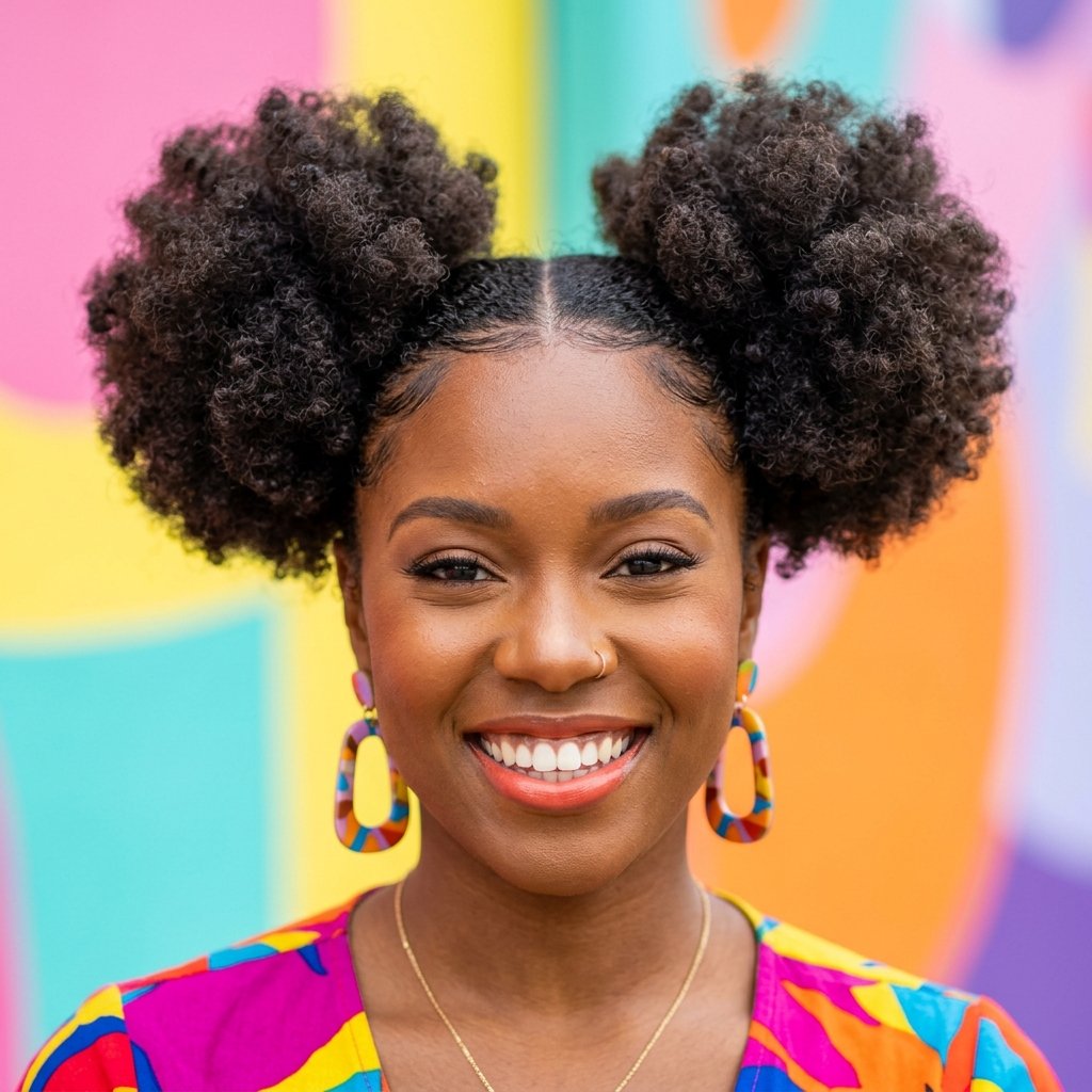 30 Hairstyles Natural Hair Ideas to Inspire Your Next Look 19 Space Bun Natural Hair Ideas