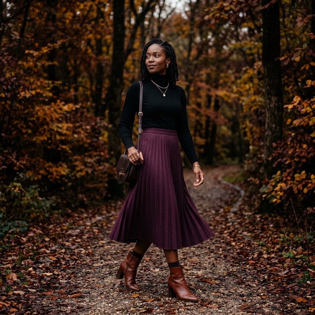 Fall Outfits Black Women Deep Plum Ideas