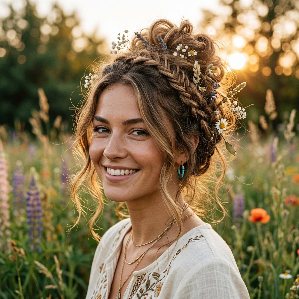 Boho Updo Ideas for a Free Spirited Look
