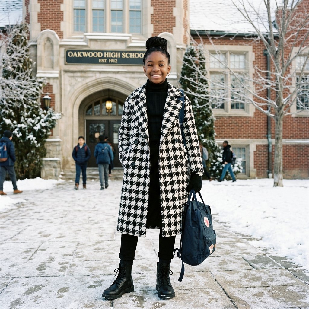 Bold Print outfit ideas winter school