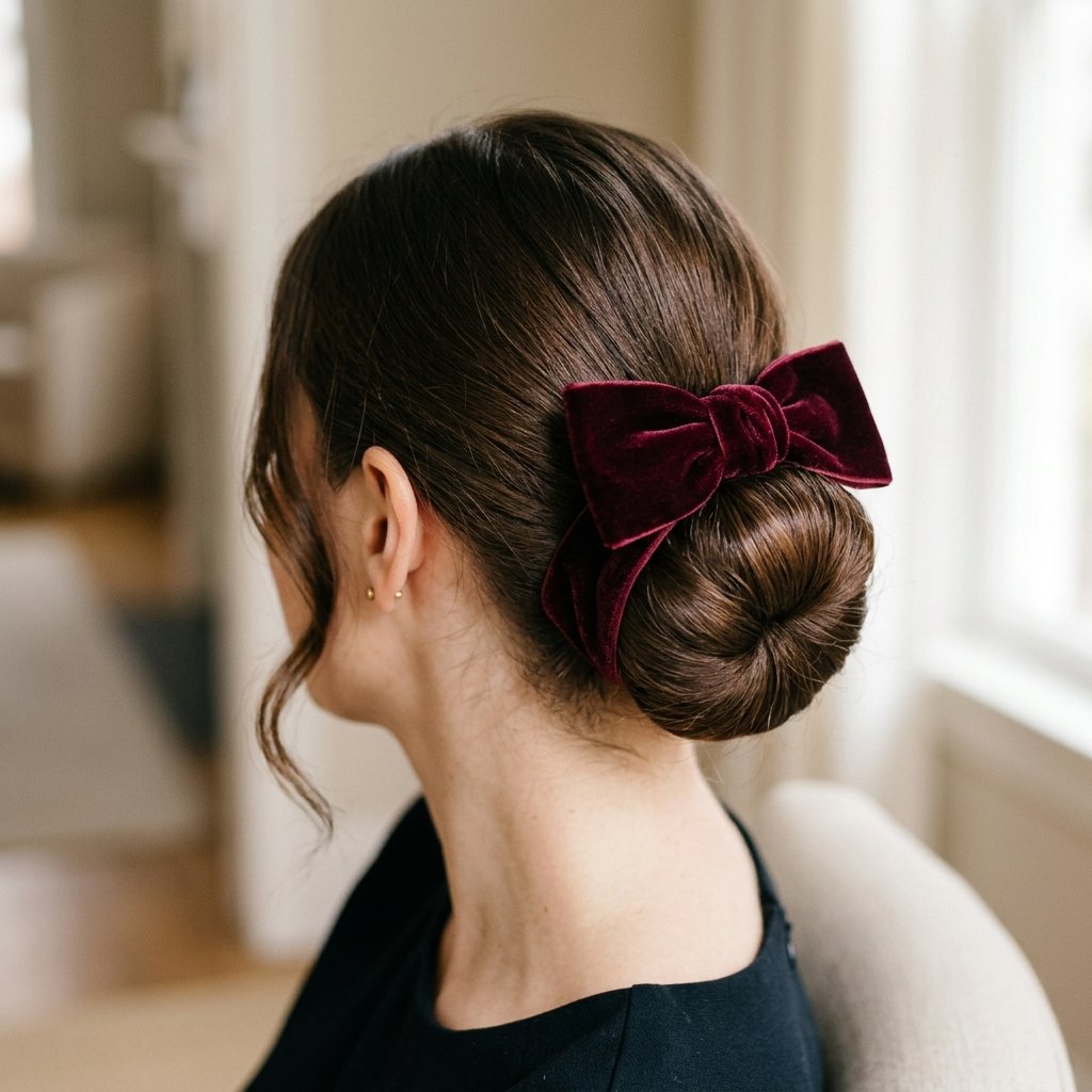 30 Trendy Hairstyles with Bows to Refresh Your Look 5 Bow Bun Hairstyles