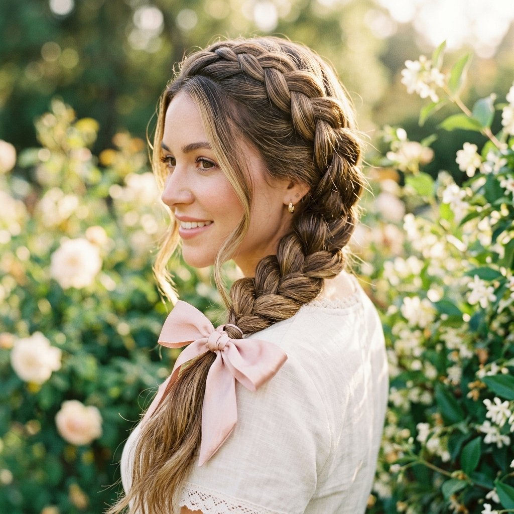 30 Trendy Hairstyles with Bows to Refresh Your Look 6 Braided Hairstyles with Bows