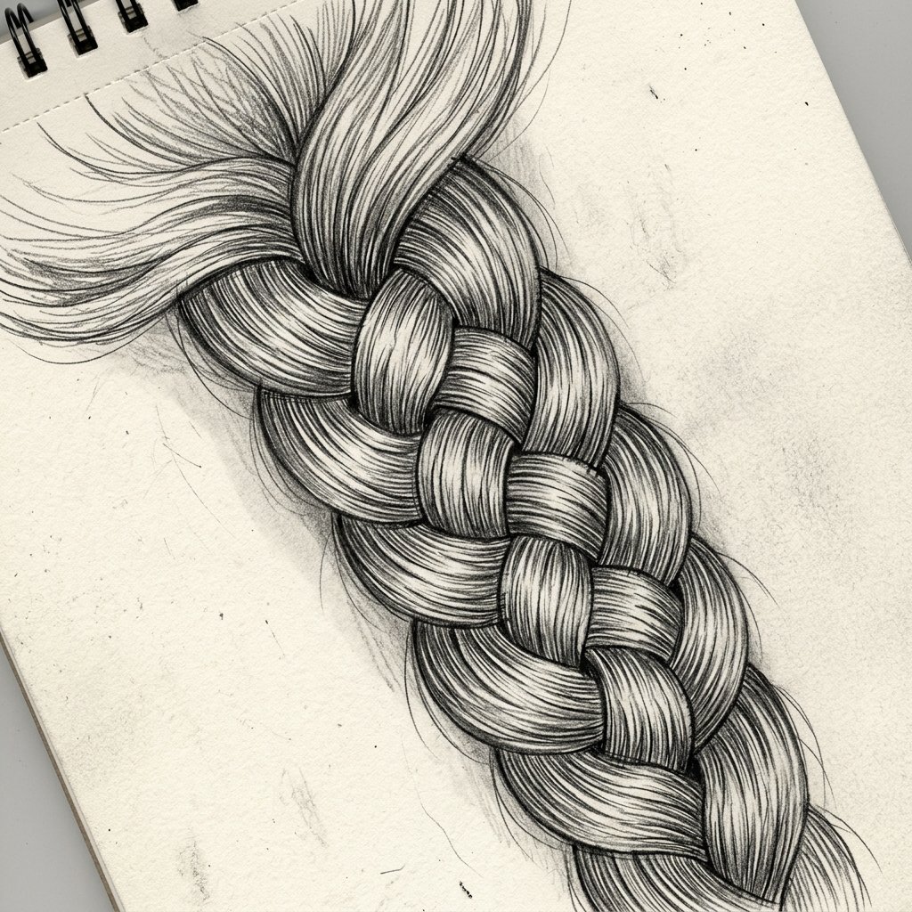 Braided Hairstyles Drawing Ideas 