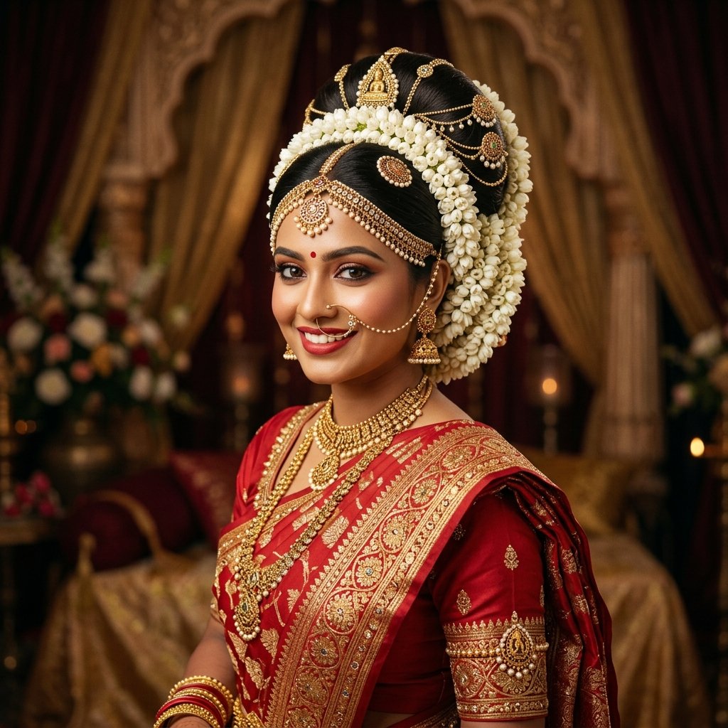 Bridal Hairstyle for Saree