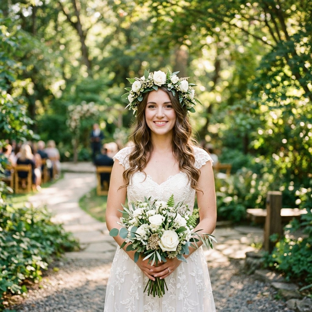 Floral Crown Wedding Hair