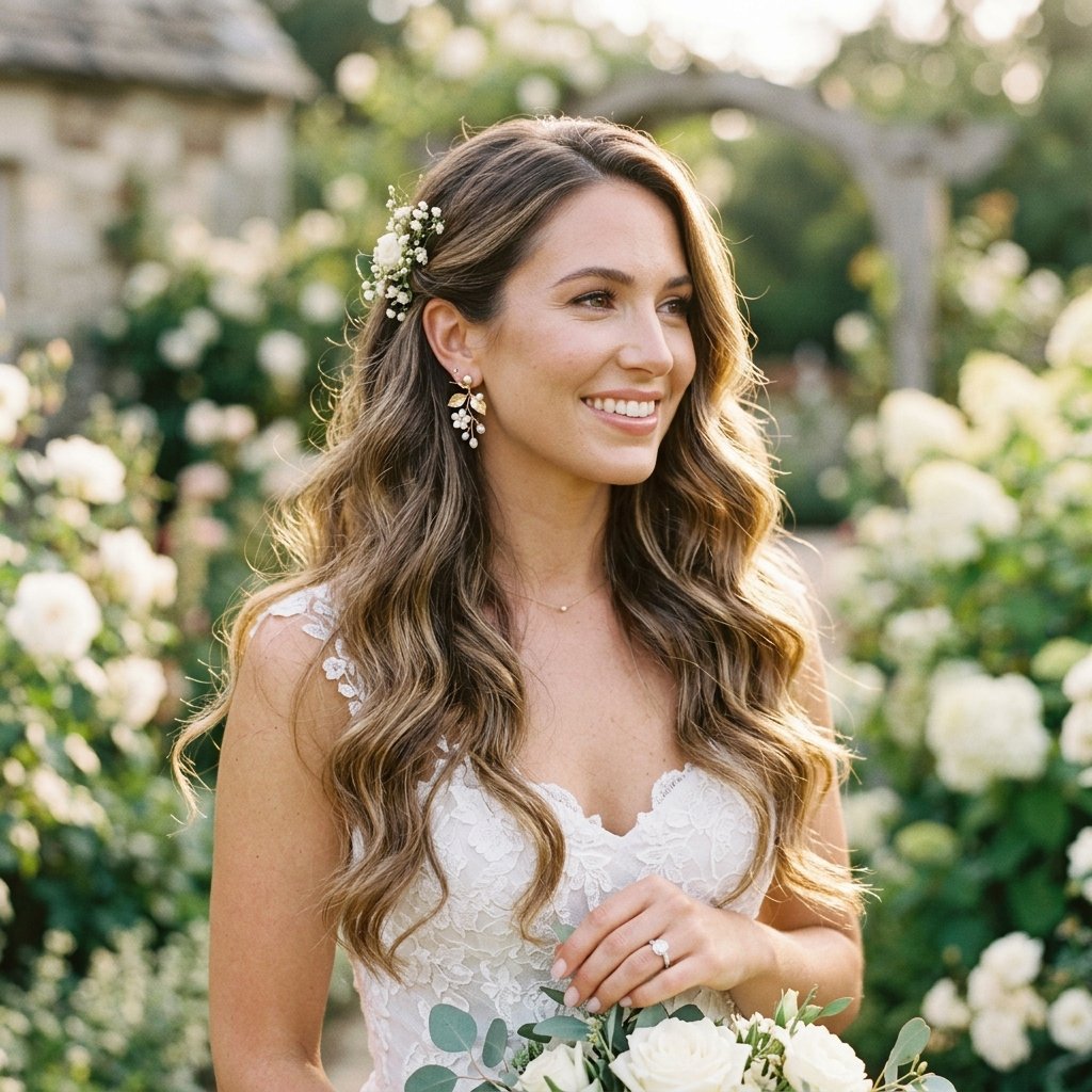 Romantic Loose Waves for Brides