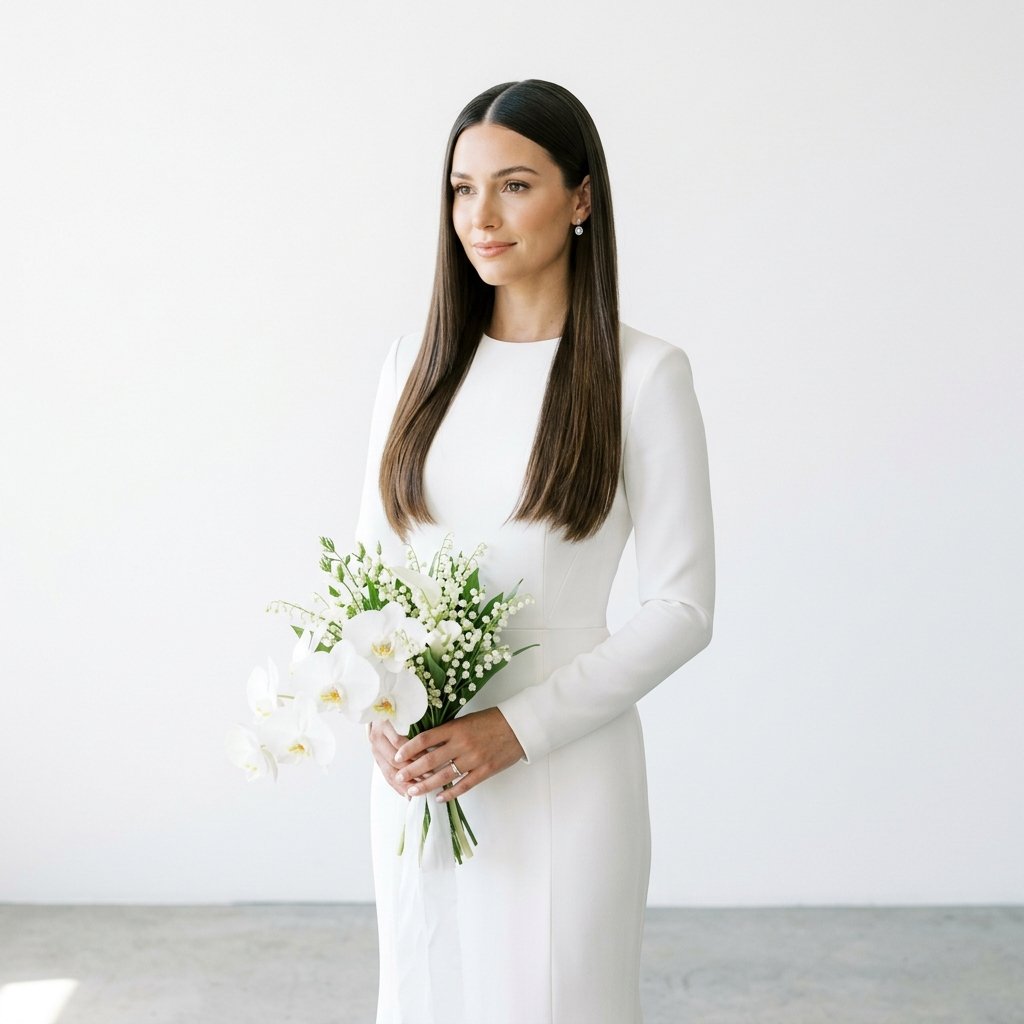 Sleek and Straight Bridal Hair