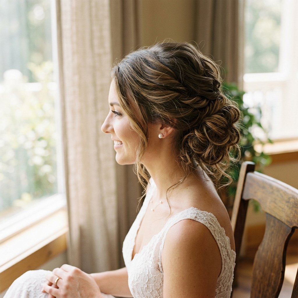 Textured Updo Wedding Hair