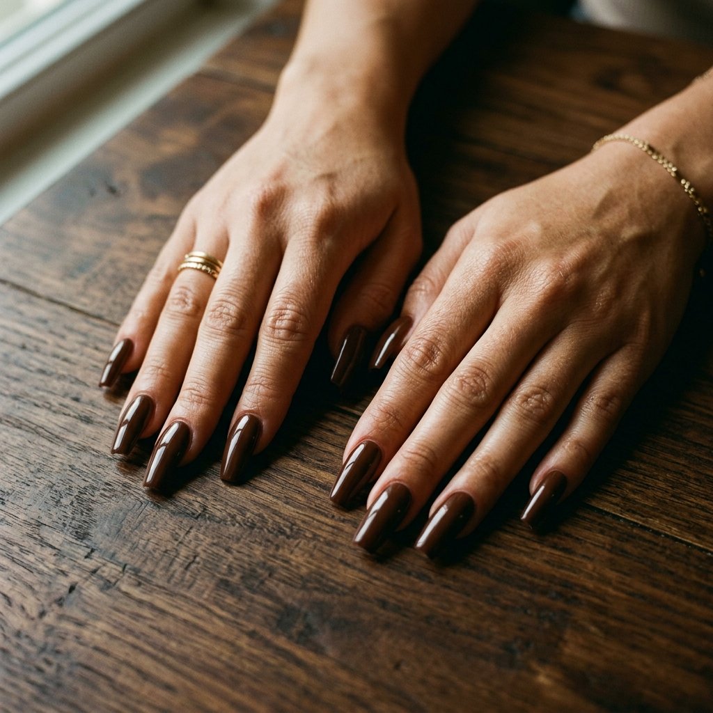 Brown Stiletto Nails Idea