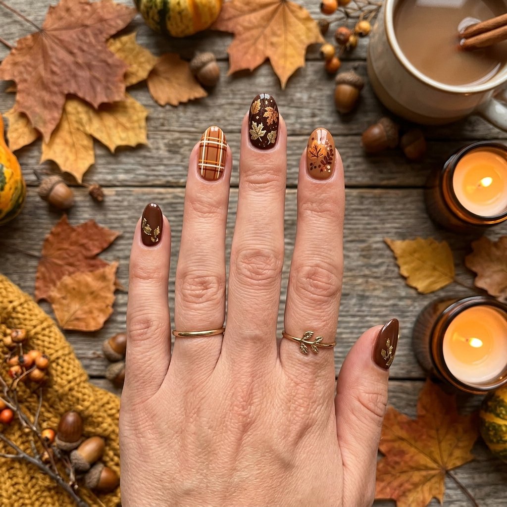 Brown Nail Designs for Fall Idea
