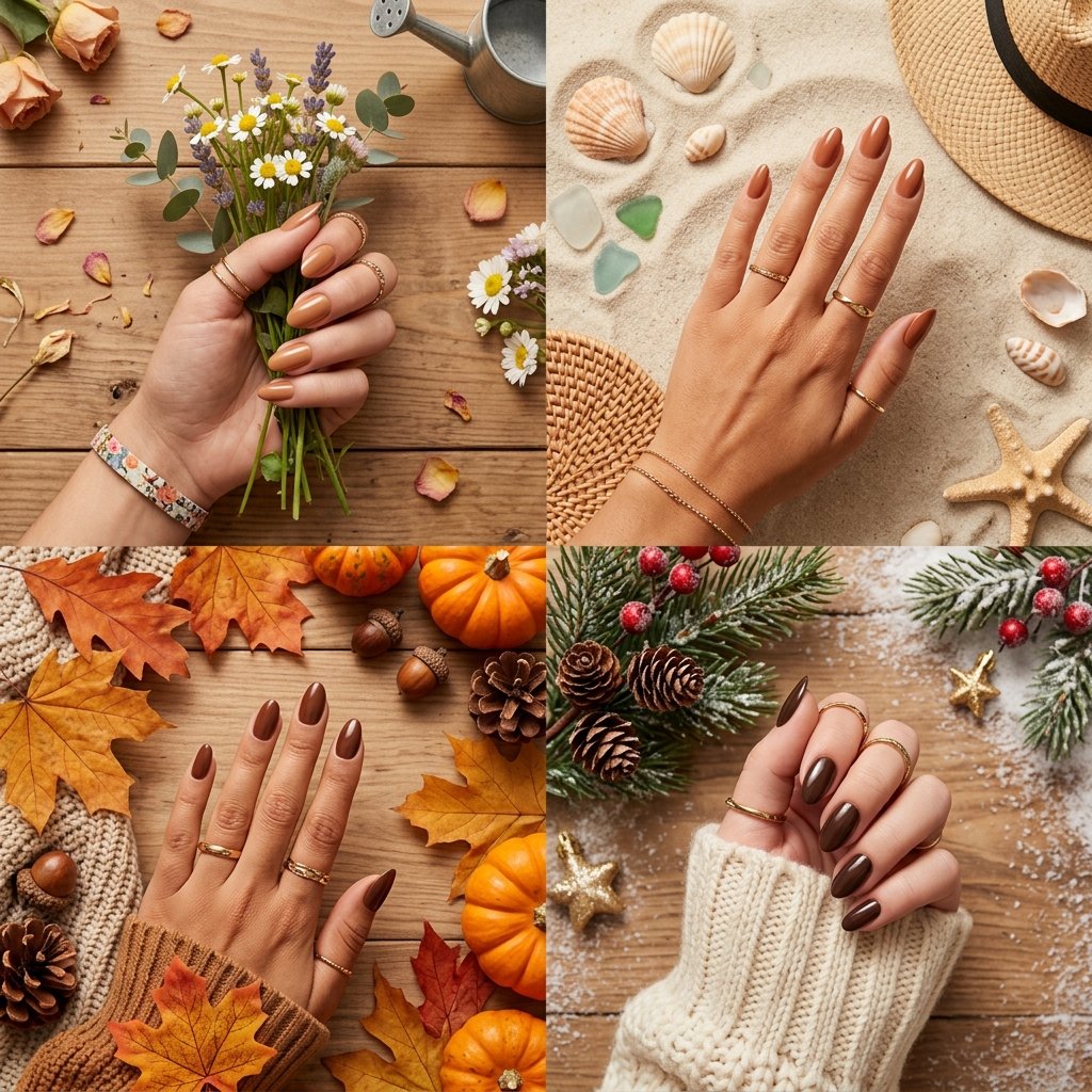 Brown Seasonal Nails Idea