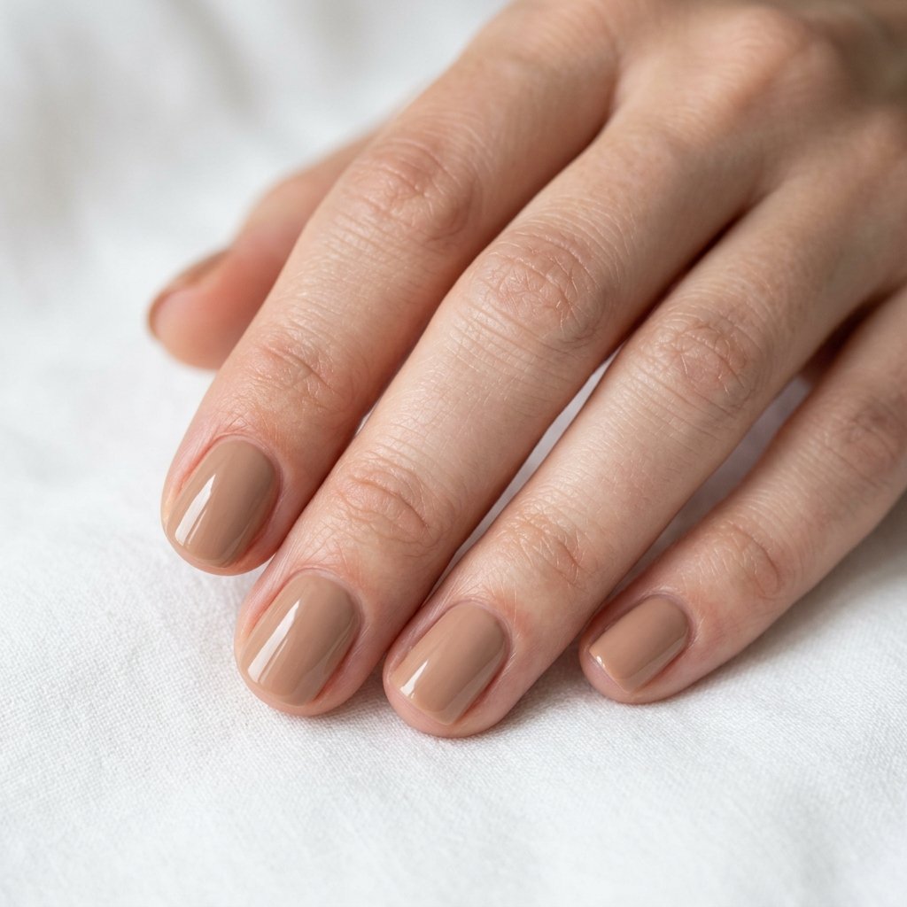 Brown Short Nails Idea
