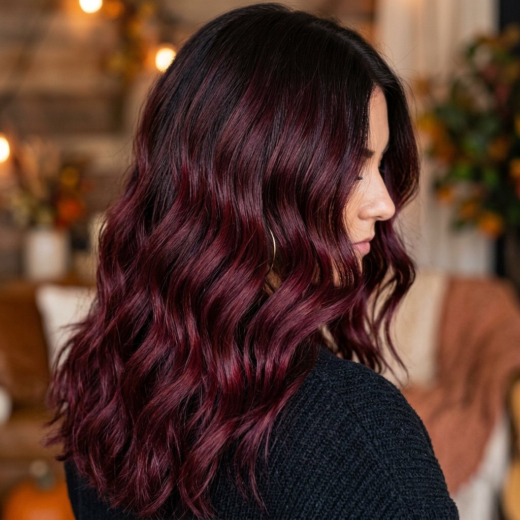 Burgundy Balayage Fall Hair Ideas