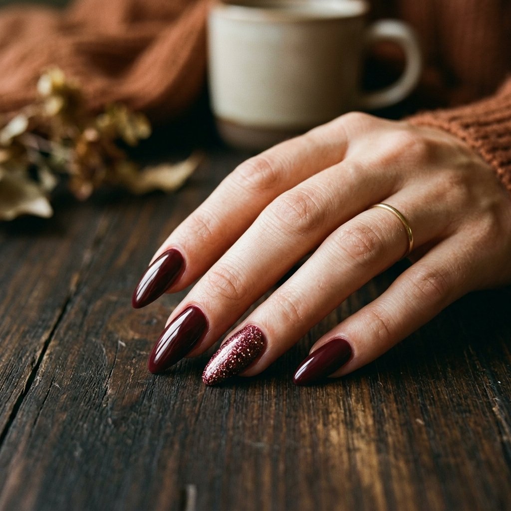 Burgundy september nails ideas 2026