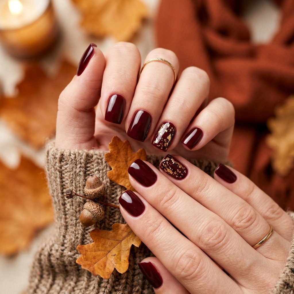 Burgundy Fall Nail Designs Ideas