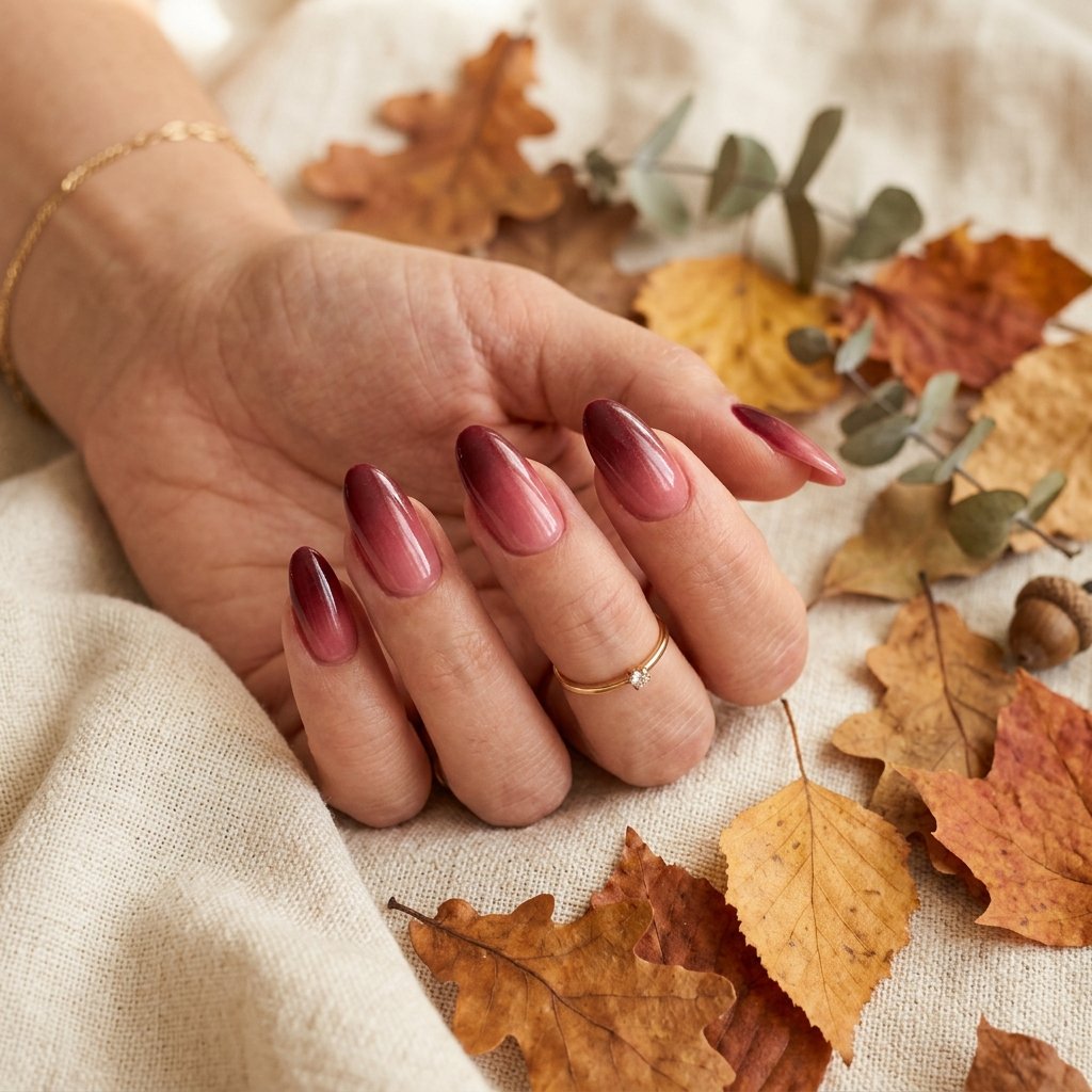 Burgundy Ombre Fall Nail Designs Autumn Classy