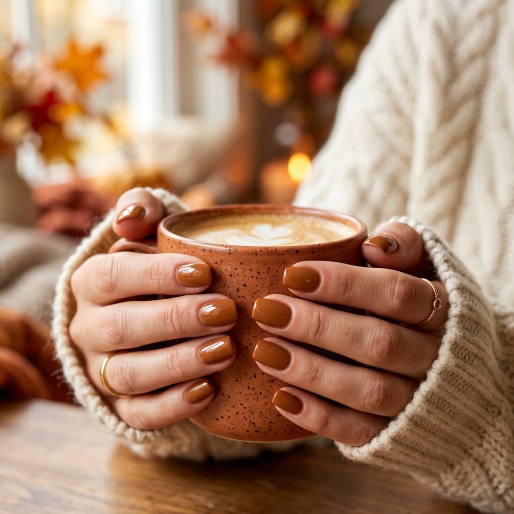 Caramel Brown Nail Ideas