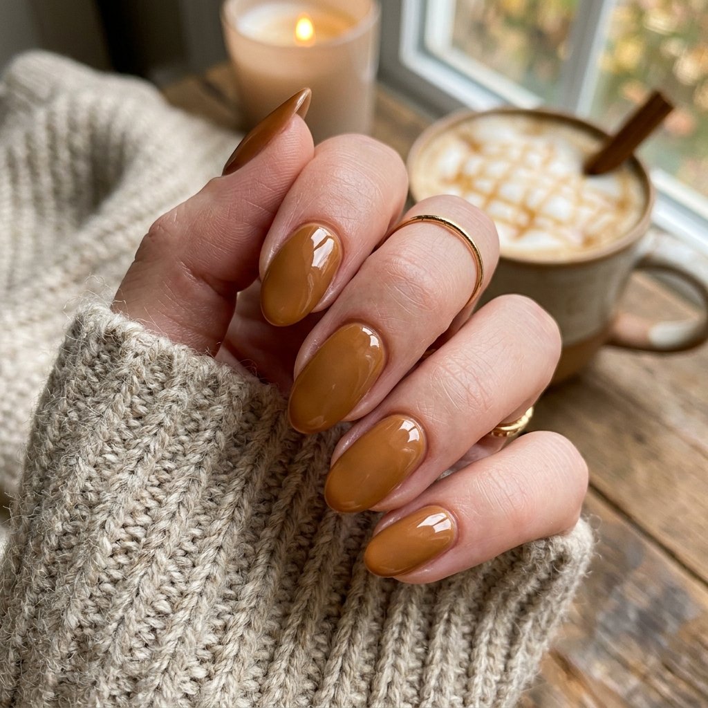 Caramel Latte September Nail Ideas