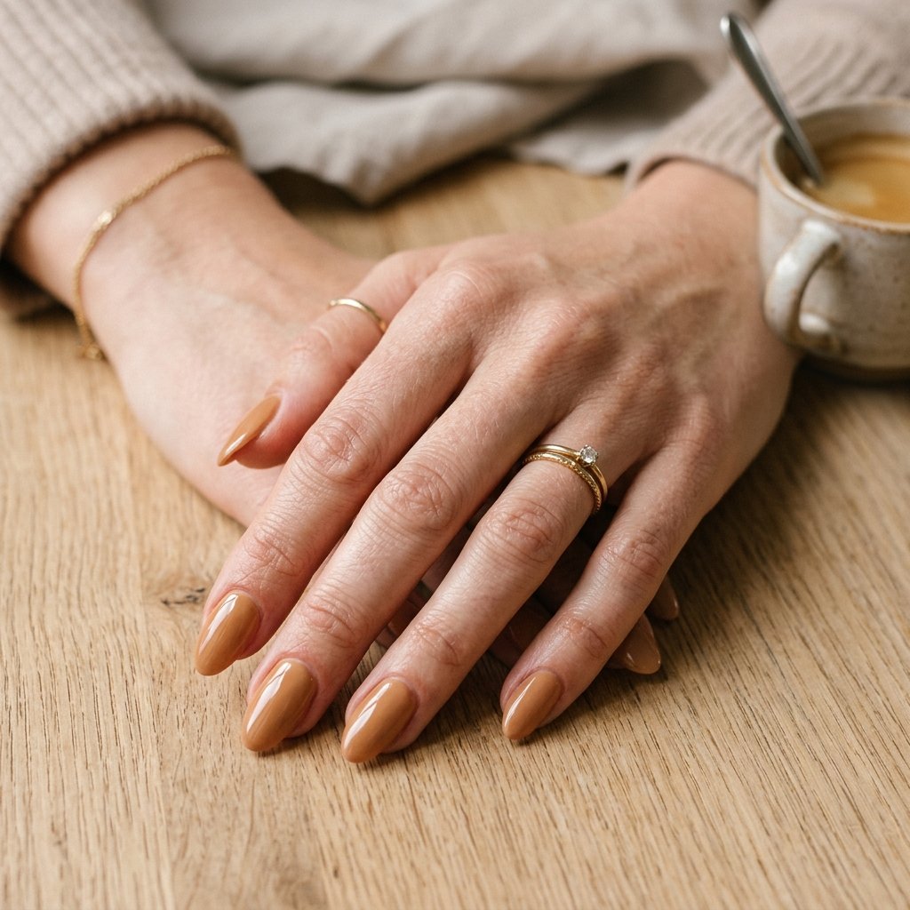 Caramel Nude Nail Ideas