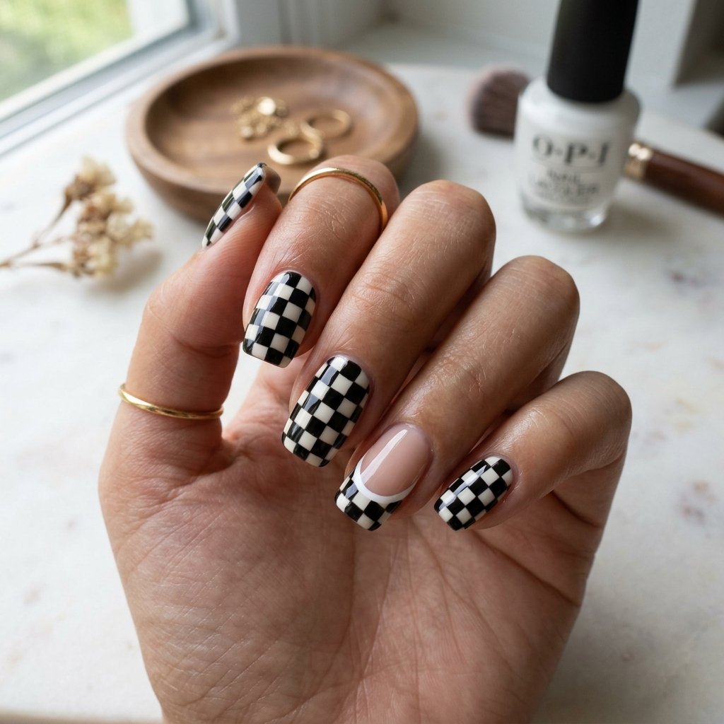 Checkerboard Nail Idea