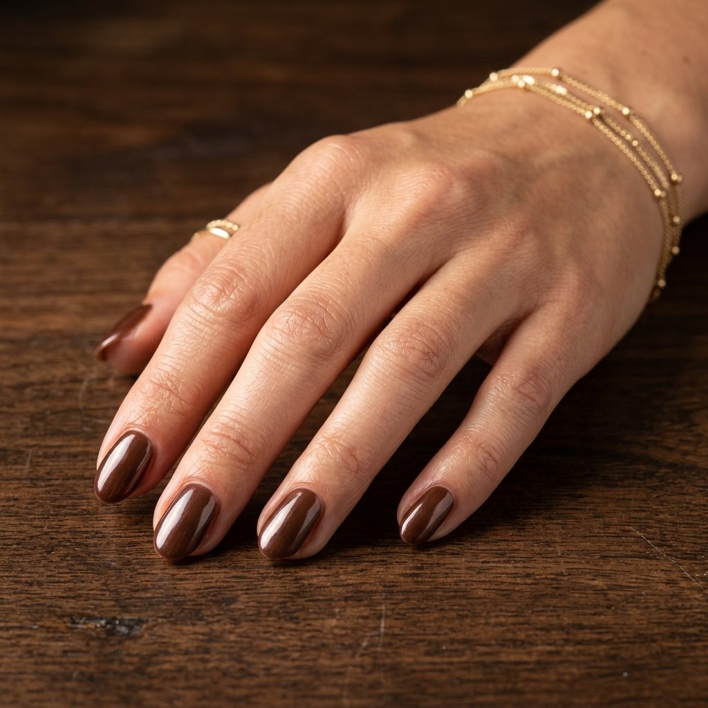 Chocolate Brown Glazed Fall Nail Designs Autumn Classy