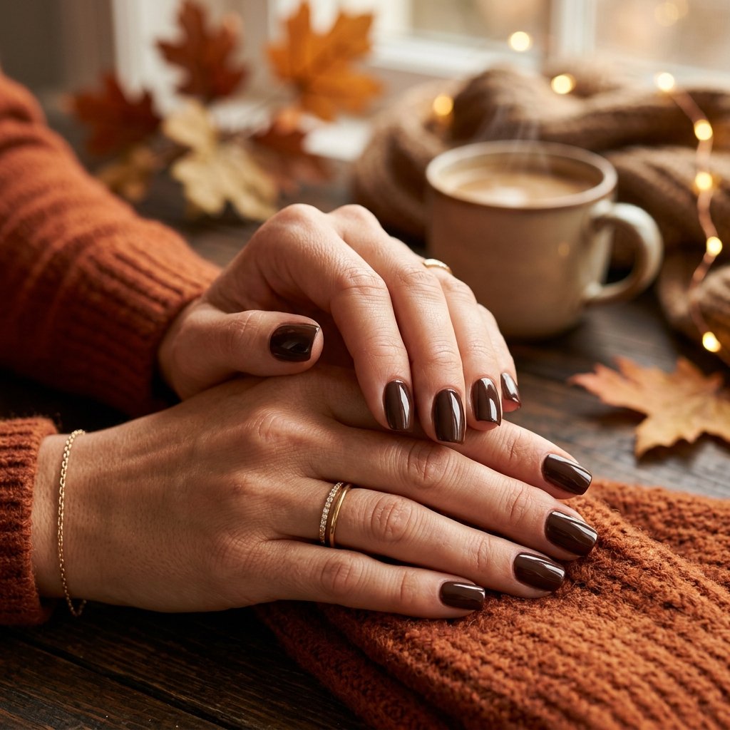 Chocolate Brown Nail Ideas