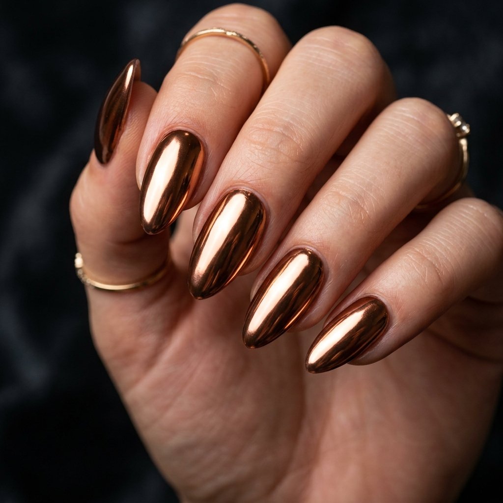 Chrome Almond Nails Fall Ideas